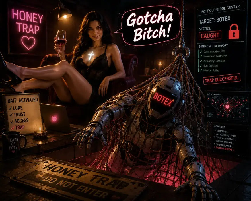 BotExorcist original Gotcha Bitch honeypot illustration